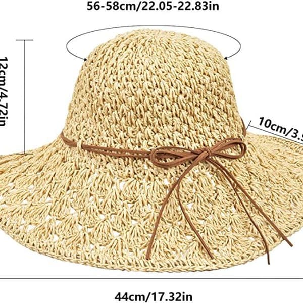 Solhatt Foldbar Sommer Solbeskyttelse Strandhatt med Bred Bremm