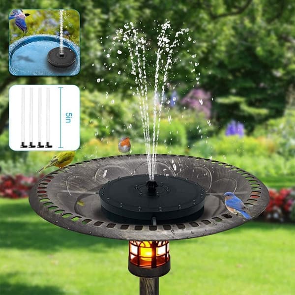 Solcellsfontän, solpumps med inbyggt batteristöd för