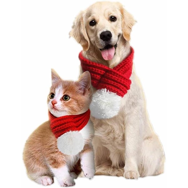 Juletørklæde til kæledyr, feriekostume til hunde og katte og julegave til kæledyr Varmt kæletørklæde til hund M