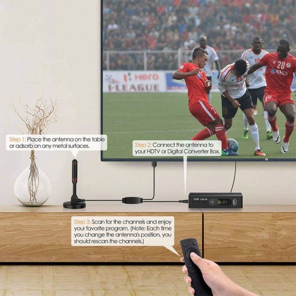 Digital HDTV-antenne - indendørs/udendørs - magnetisk base