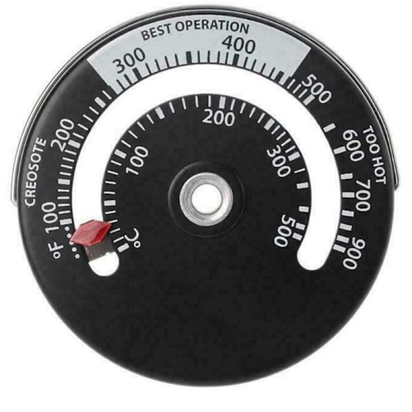 Magnetisk spis termometer eldstad rör termometer för rund trä skorsten rör ugn temperaturmätare (1) KLB