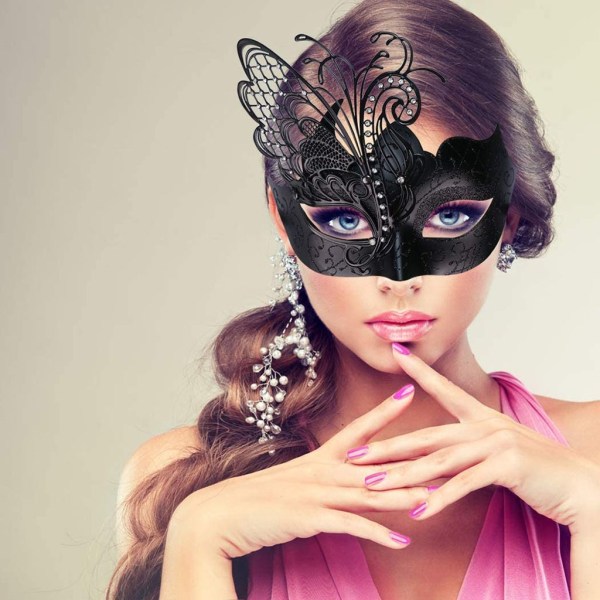 Butterfly Rhinestone Metal Venetian Women Mask for Masquerade/Mardi Gras Party/Sexy Costume Ball/Wedding