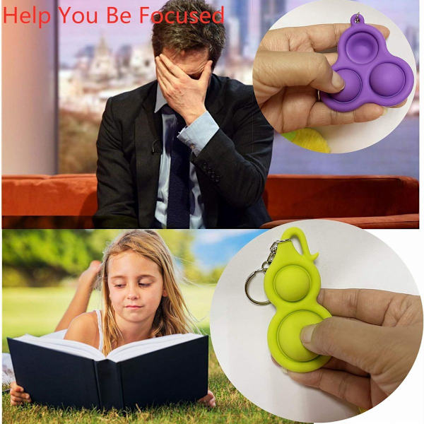 Mini Fidget Simple Dimple Toy Mini Nøkkelring Tidlig Malm Rosa&Grønn&Lilla-3 KLB