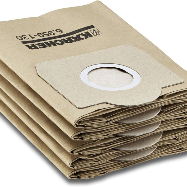Kärcher tillbehör - pappersfilterpåsar för multifunktionsdammsugare, förpackning om 5 KLB