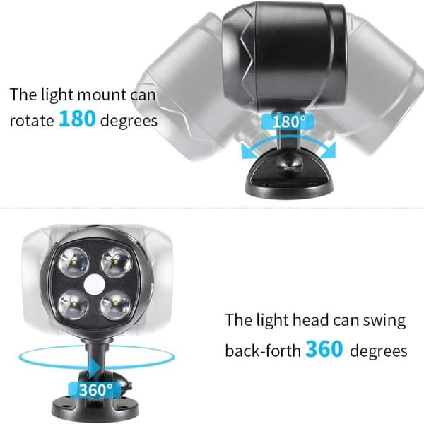 Vägglampor utomhusbelysning med rörelsesensor, IP65 vattentät LED-spotlight, batteri KLB