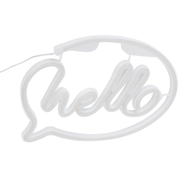 Neonljus, USB-driven, batteridriven, Hello LED-neonskylt KLB