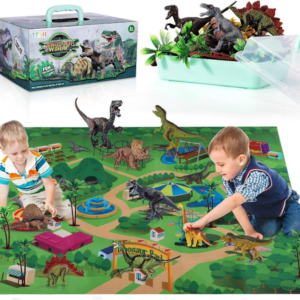 Dinosaur lekesett, figurdinosaur med aktivitetslekematter og KLB