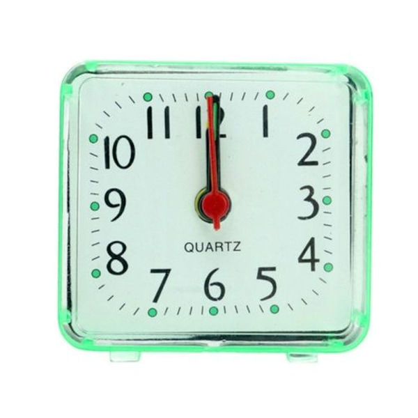 Kvadratisk väckarklocka Transparent Box Kompakt Digital Mini Sovrum Sängbordsklocka