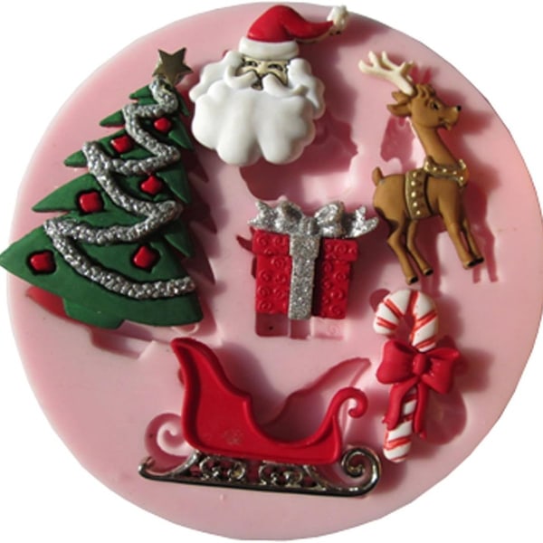 Mini Santa Claus 6 cavity silicone mold for candy and Christmas