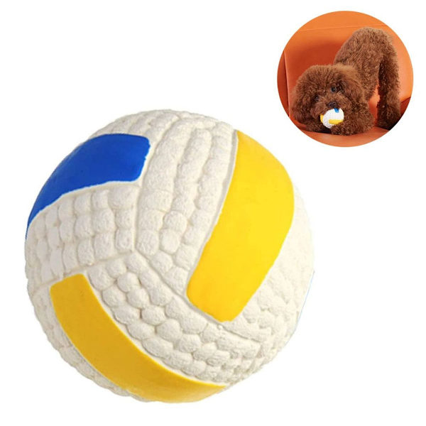 Hundleksak Hundboll Squeaker, Hållbar Naturligt Gummi Volleyboll KLB