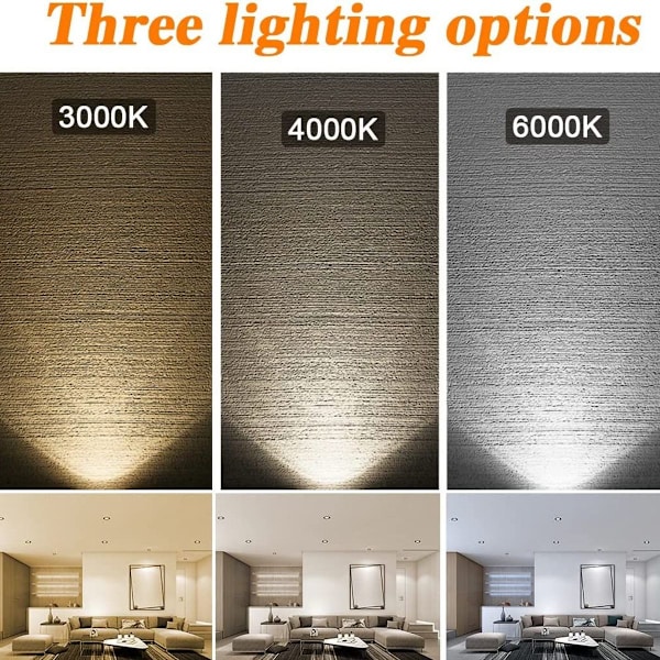 Pakke med 6 LED-downlights, 7 W COB indbygget loftslampe, AC 220-240 V, koldt hvidt 6000 K, W