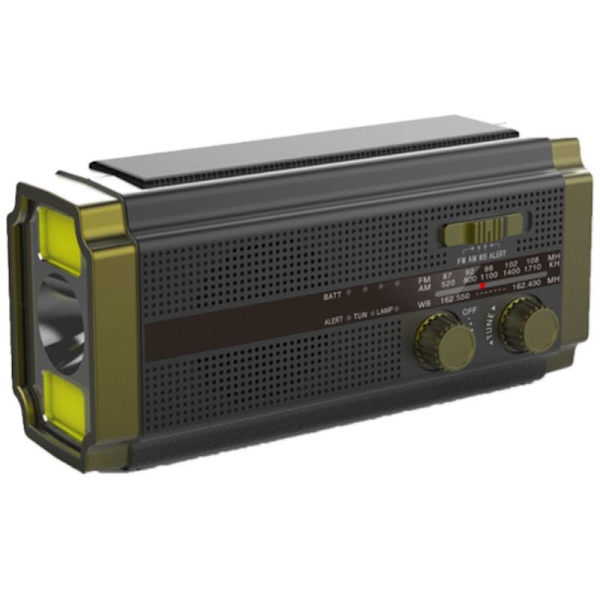 Solcelledrevet radio, AM/FM håndsvingradio, bærbar nødradio med 5000 mAh