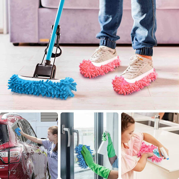 Mop-tossut Kengänpäällinen Pölyhöyhenpölytossut Lattianpuhdistus Vihreä