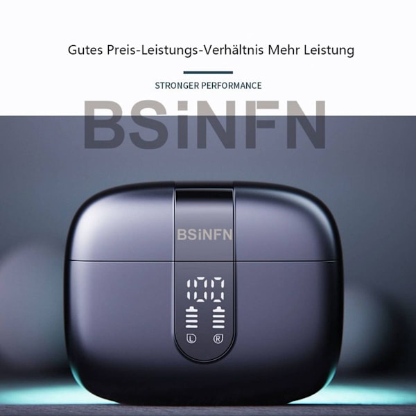 Wekily Bluetooth 5.2-hovedtelefoner i øret, dyb bas indbygget mikrofon-hovedtelefoner