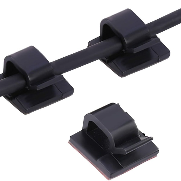 Mini kabelholder selvklebende, sorte små kabelklips KLB