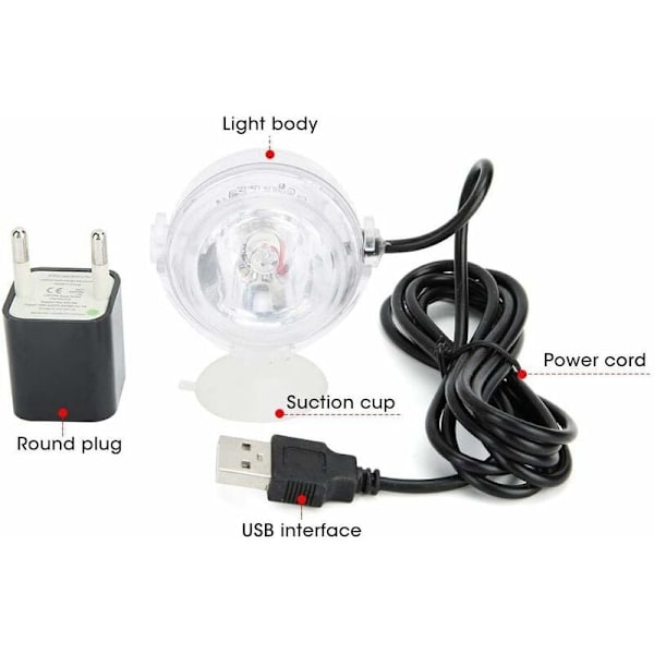 LED nedsænkelig belysning til akvarium, dam, akvarium, vase, badekar, swimmingpool (multicolor) KLB
