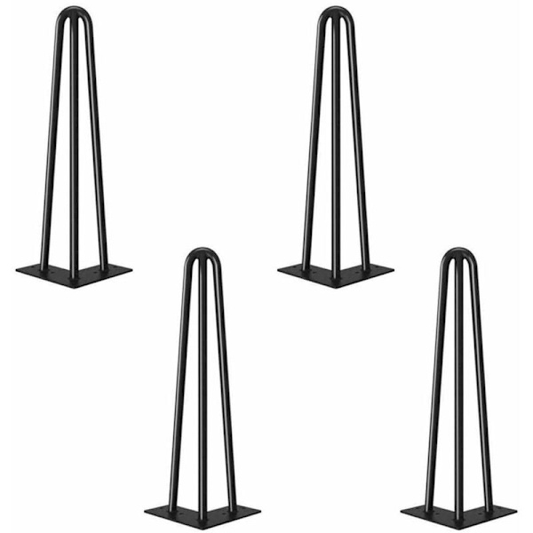 Skandinaviske møbelben 4 stk. Diy Pin-fødder bordfødder stolben med 20 skruer + 4 benbeskyttere, H25cm-3 stænger KLB
