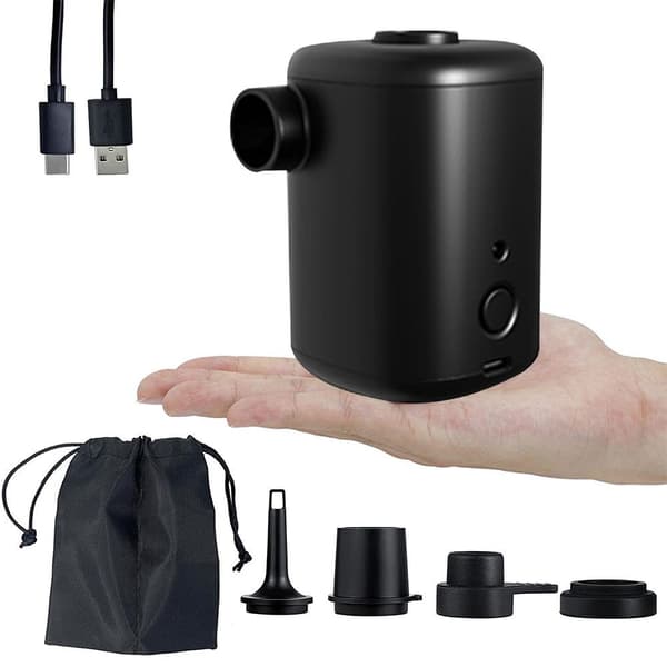 Ultra Mini Ilmapumppu, Ladattava, 4 Désiä, Musta
