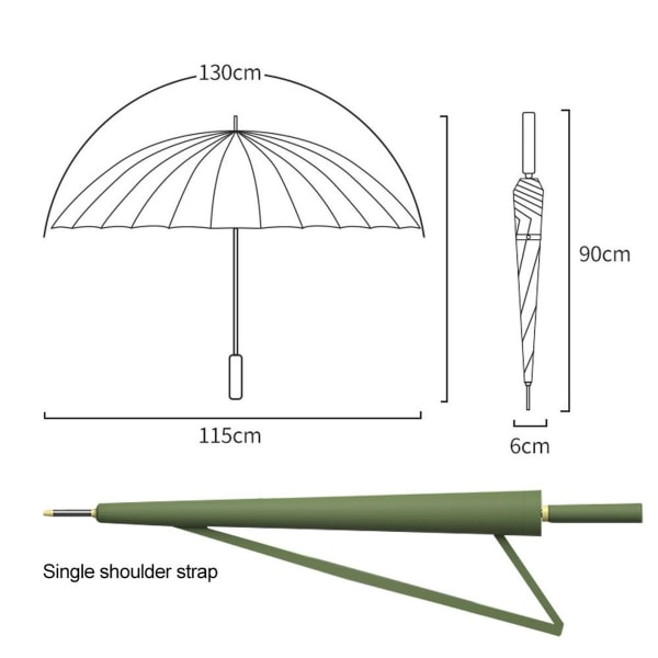 24-bens automatiskt paraply, vindtätt och vattentätt, slagmaterial, stål, grön KLB