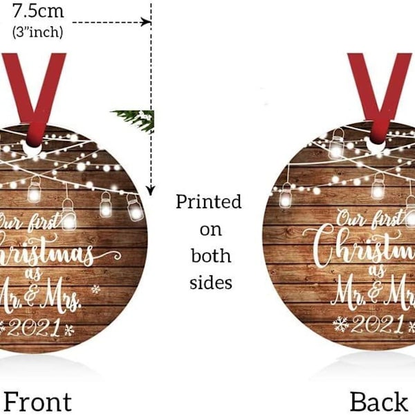 Vores første jul som gift Hr. & Fru Ornamenter 2021 KLB