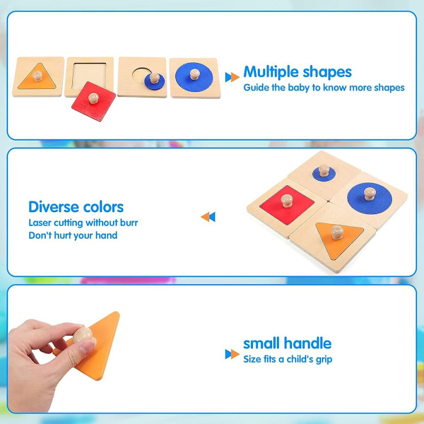 Stykke Geometrisk Puslespil Bræt Montessori Flere Form Puslespil Knap KLB