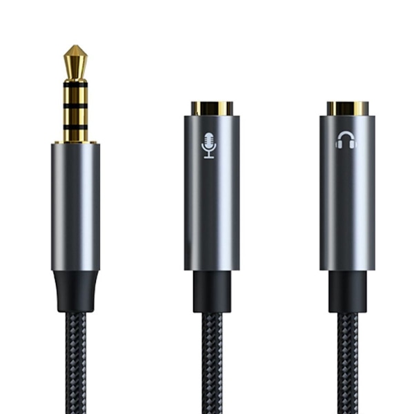 Hörlursdelare, stark flätad 3,5 mm stereo ljud Y-hörlurar