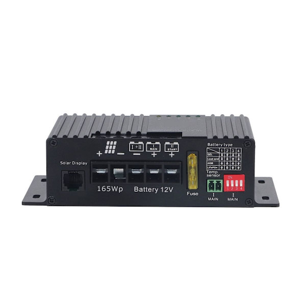 MPPT solcelle lade-/utladningsregulator med dobbeltbatteri KLB