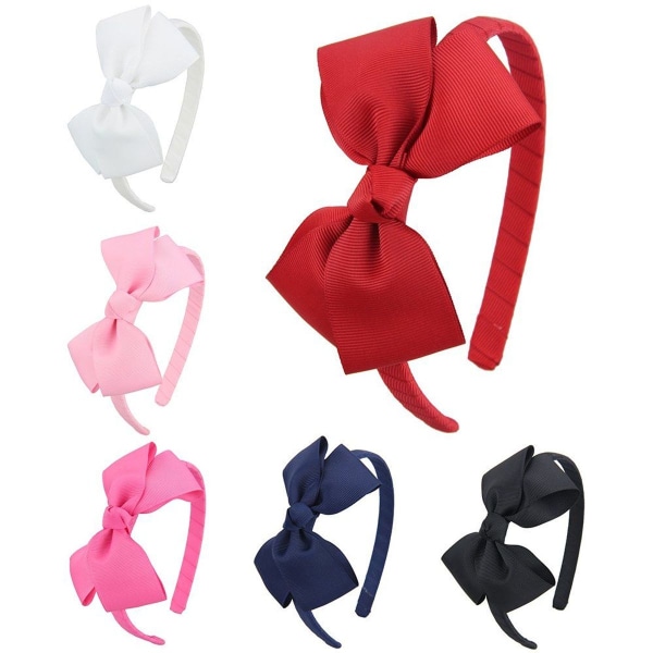 Paket med 6 Girls Boutique Grosgrain Ribbon Pannband med bågar KLB