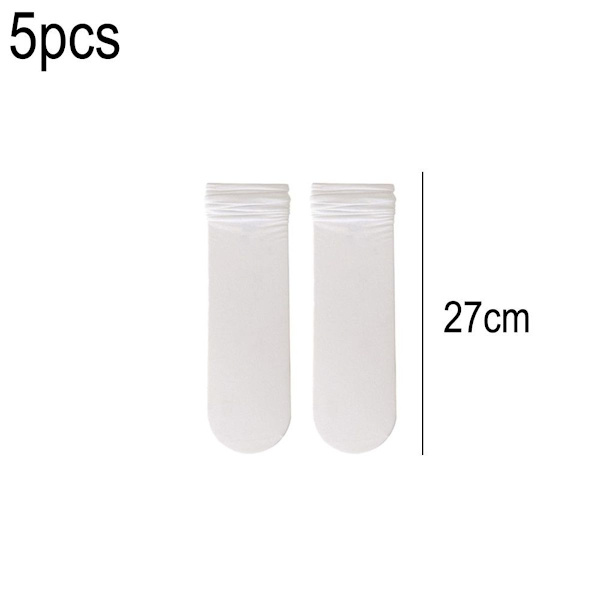 Transparenta knästrumpor i silke, midtop-strumpor, vita, 27 cm, KLB