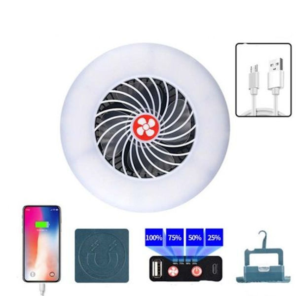 USB Genopladelig Ventilator Lys Live Multifunktionel Telt Camping Lys, Stil: Ven