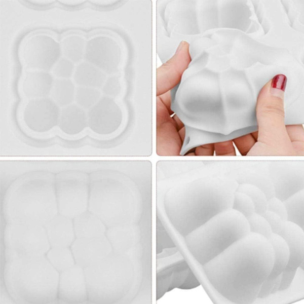 Bobler Skyer Silikonform Kvadratisk Mousse Kake Bakeformer