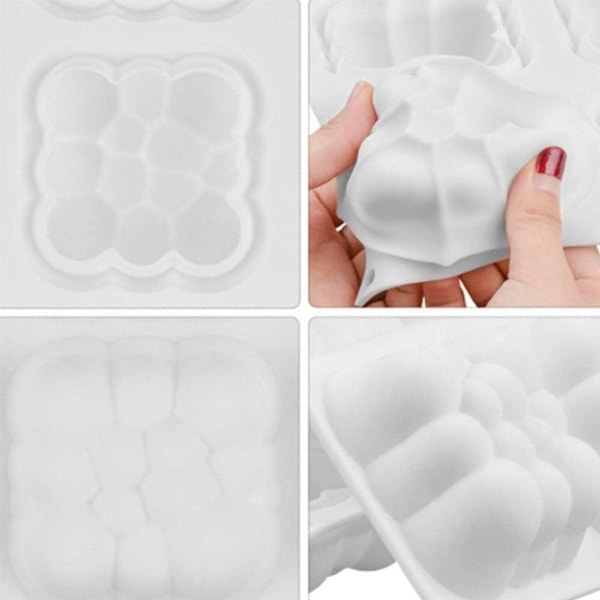Bubbelmoln Silikonform Kvadratisk Mousse Tårta Bakformar