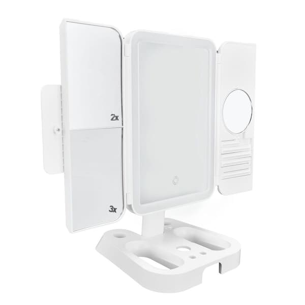 Makeup spejl, touch-kontrol, USB-batteri og 3 farvebelysningstilstande KLB