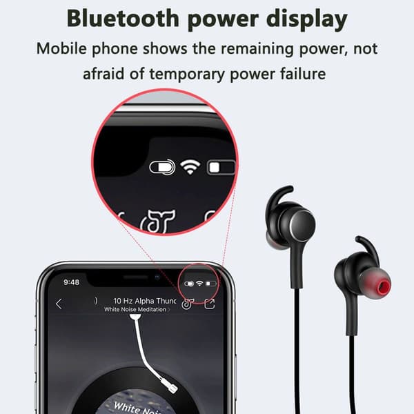 Bluetooth-hovedtelefoner i øret, sportshovedtelefoner med 12 timer. Sort