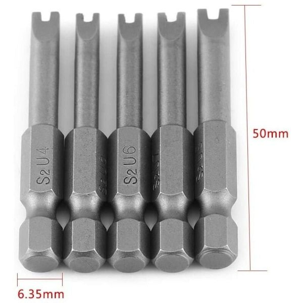 50mm U-formede S2-legeringsstålskruetrækkerbits 1/4\" Sec