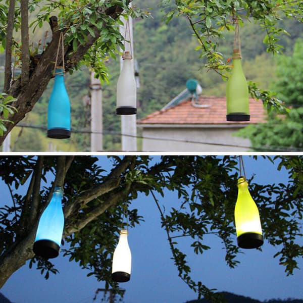 Sæt med 5 LED-solcellelamper, lysform dekorerer korkflaske LED-lampe KLB