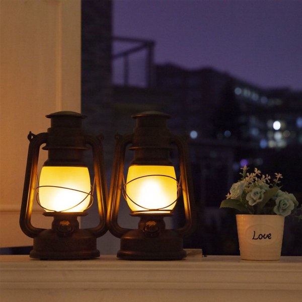 Vintage stil LED håndtak lampe lanterne for utendørs camping KLB