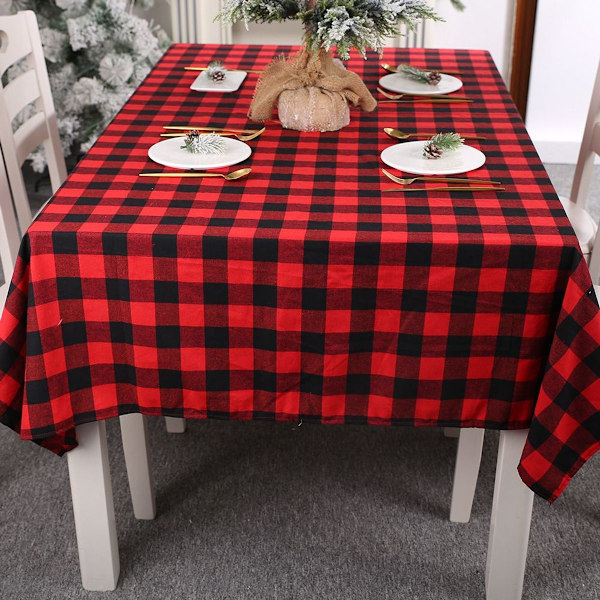 Julduk rektangulär, rutig duk KLB