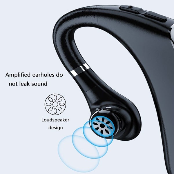 Bluetooth-øretelefoner Trådløs Monaural Business Headset Sort