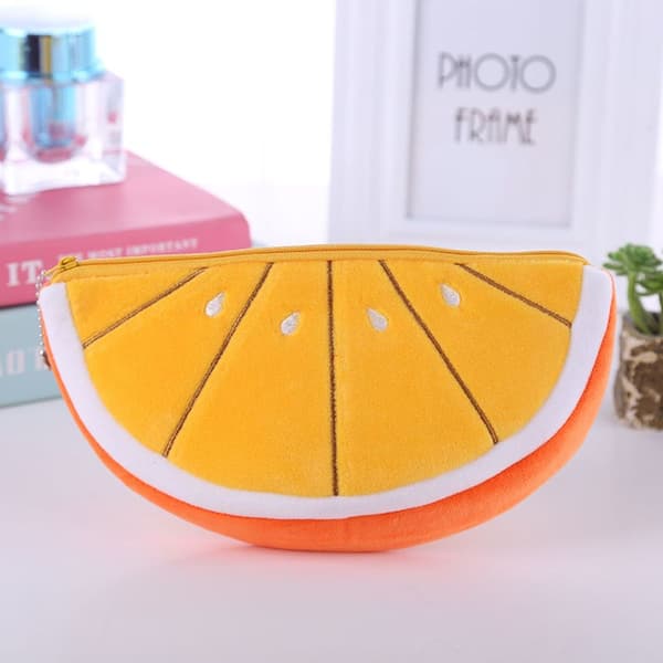 Söt pennfodral i vattenmelonstil med stor kapacitet, orange KLB