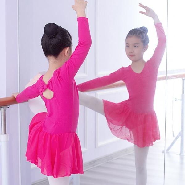 Tyttöjen baletti mekko Lasten voimistelu Tanssi trikoot puku Tanssiasut hameella