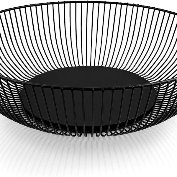 Mat sort/metal rustfrit frugtskål - stor
