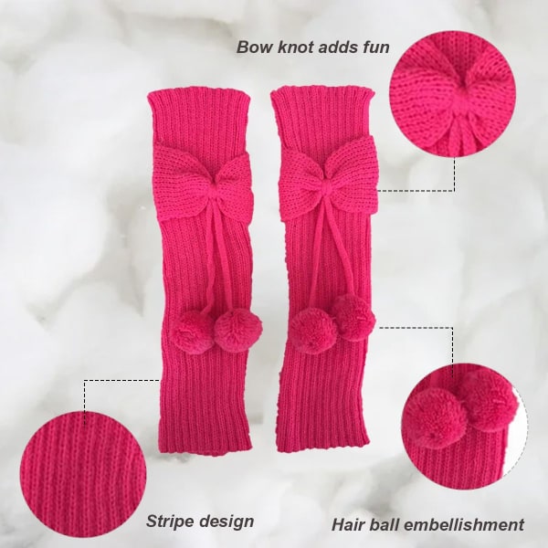 Lange benvarmere til kvinder Lolita Fashion Wool Cable Knit Rose KLB