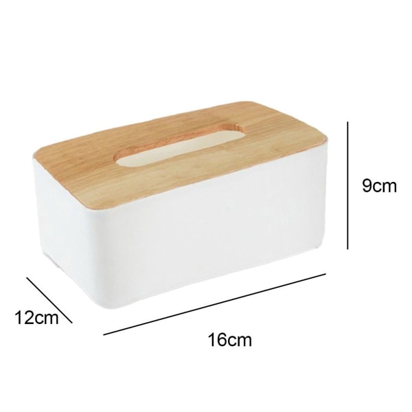 Wooden Tissue Box Cover for Paper Facial Tissues, Wood White