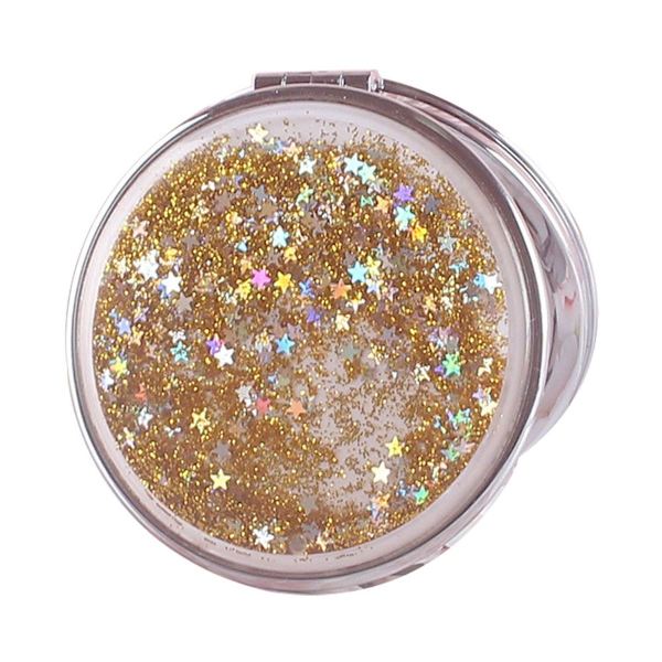 Spejl Lomme Mini Kviksand Makeup Spejl Bærbar Dobbelt Style2