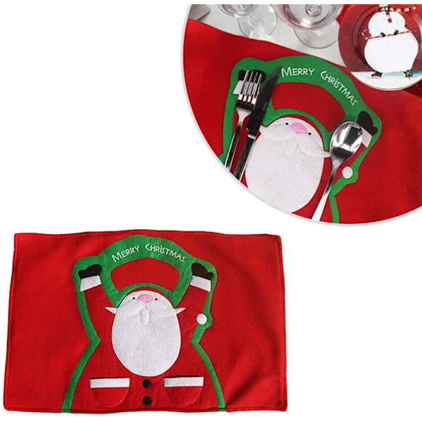 Juleplacemats, Pudeformede Underlag, Skridsikre Vandtætte Placemats, Varmebestandige Juledekorationer
