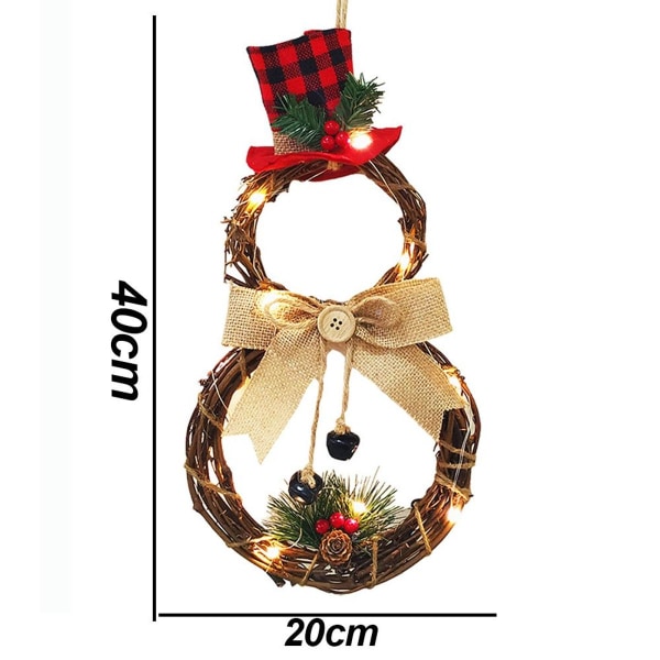 Julekrans med LED-lys, stil 1 KLB