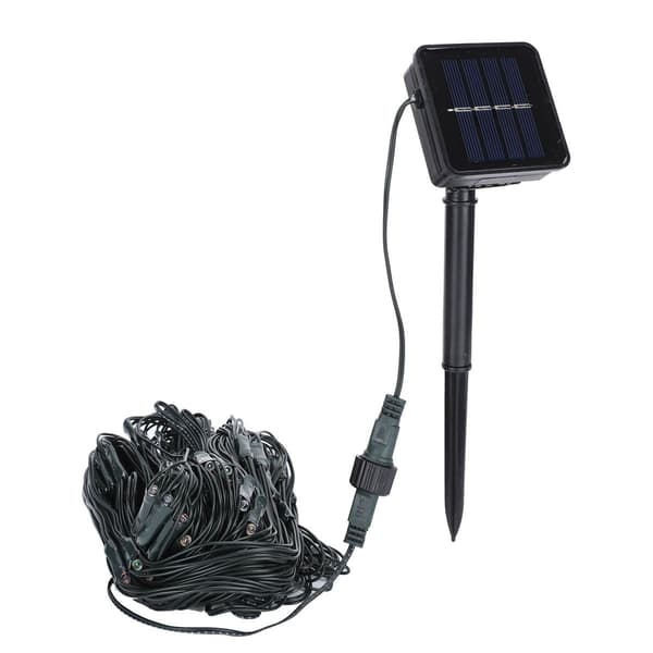 100 LED 1,5x1,5m Mesh Lys Farverige Solcelle Lyskæder 8 Tilstande KLB