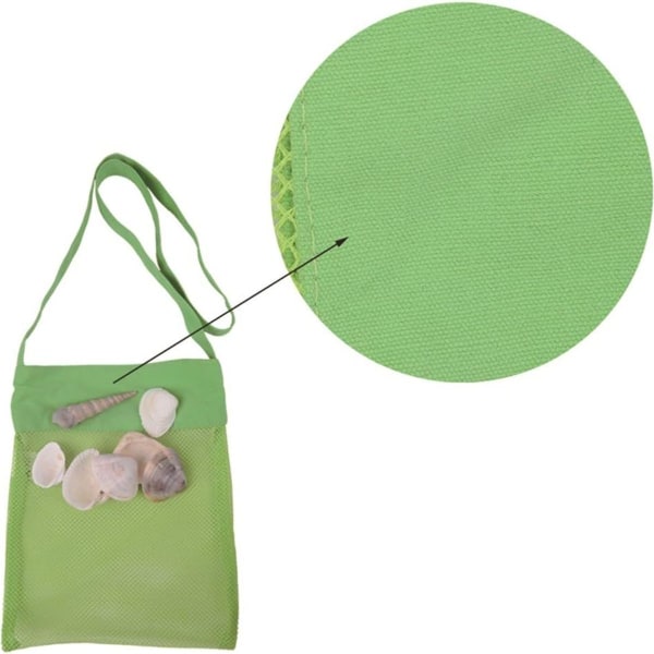 Mesh Beach Bag Shoulder Mesh Bag Handväska för vuxna Barn (Grön) KLB