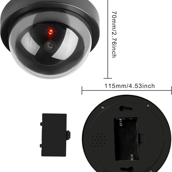 Dummy-kameraer, falsk CCTV-kuppelkamera med LED-blinklys for bedrifter